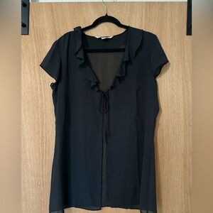 Victoria’s secret Y2K sheer ruffle blouse dark romantic French feminine large